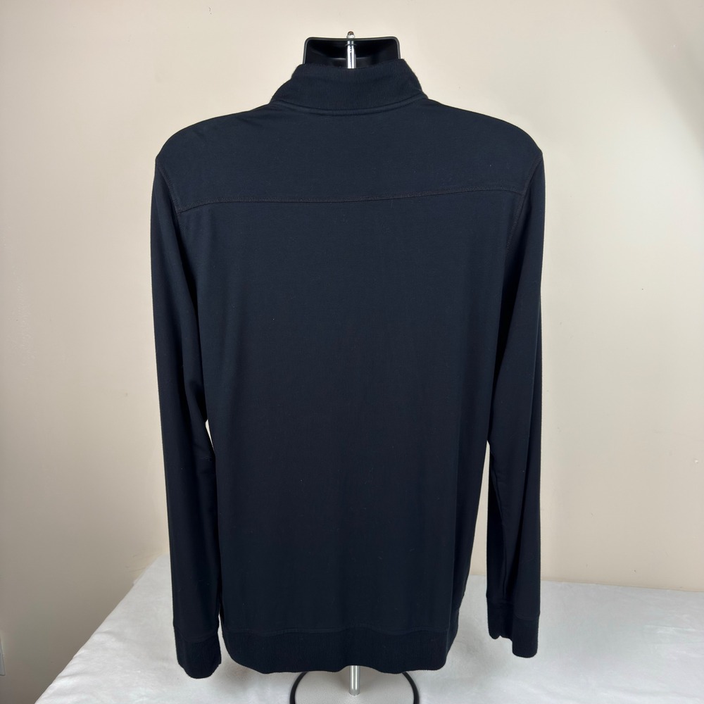 Travis Mathew Mens Black Quarter Zip Pullover Crown Royal Logo Fleece Large - Picture 3 of 10